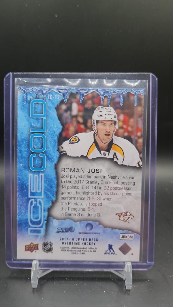 Roman Josi 2017-18 Upper Deck Overtime Ice Cold Card #IC-12 - Image 3