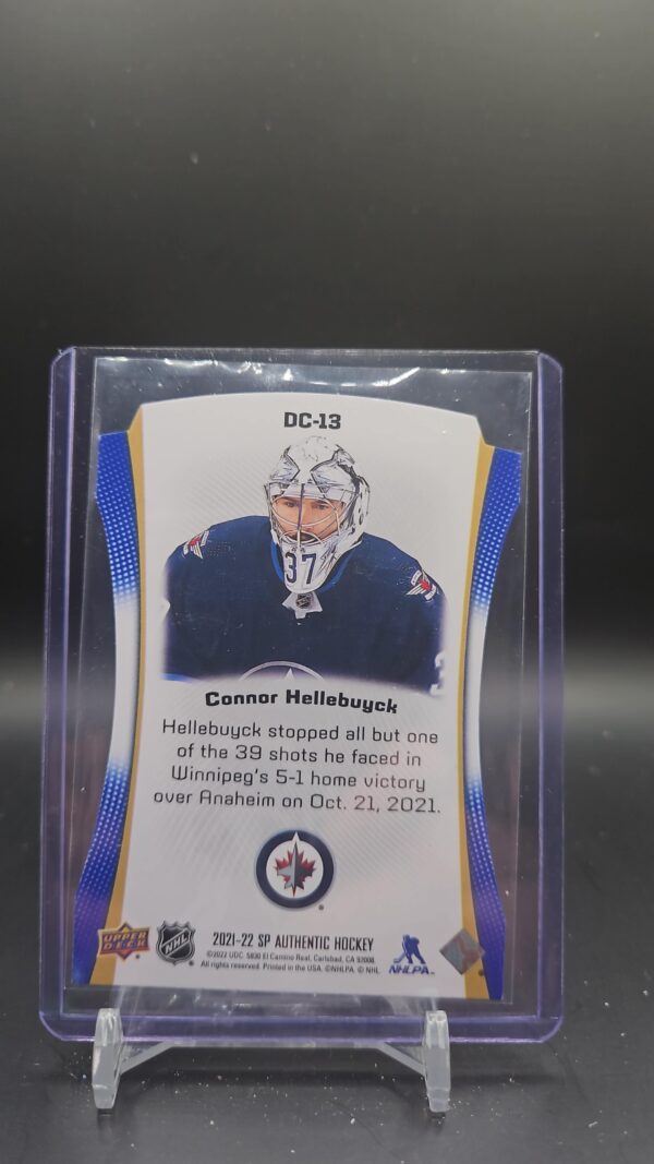 2021-22 SP Authentic Die Cuts Blue #DC-13 Connor Hellebuyck - Image 2