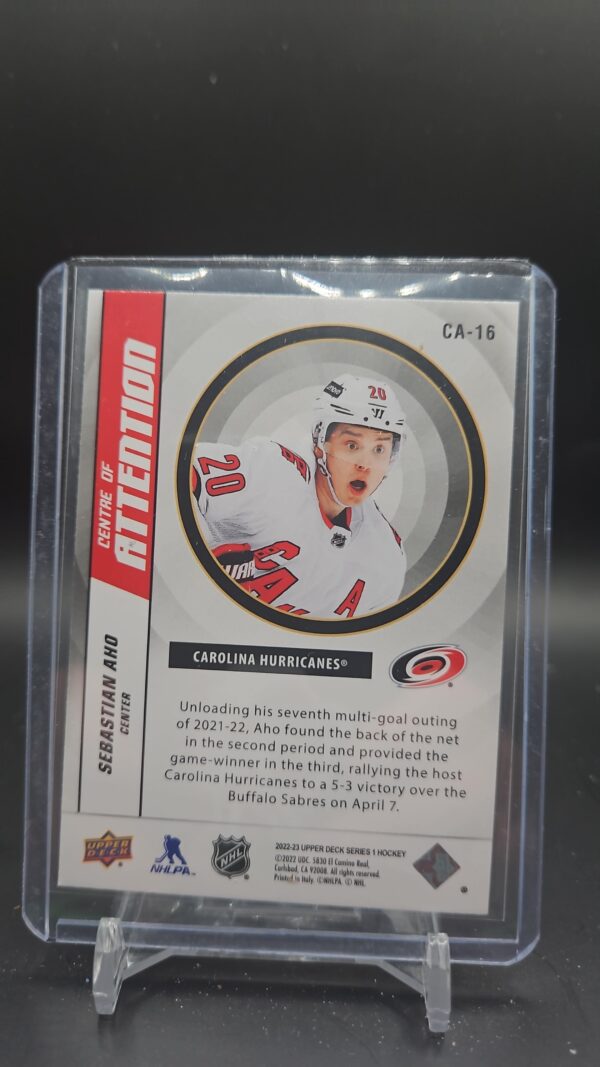 2022-23 Upper Deck Centre of Attention #CA-16 Sebastian Aho - Carolina Hurricane - Image 2