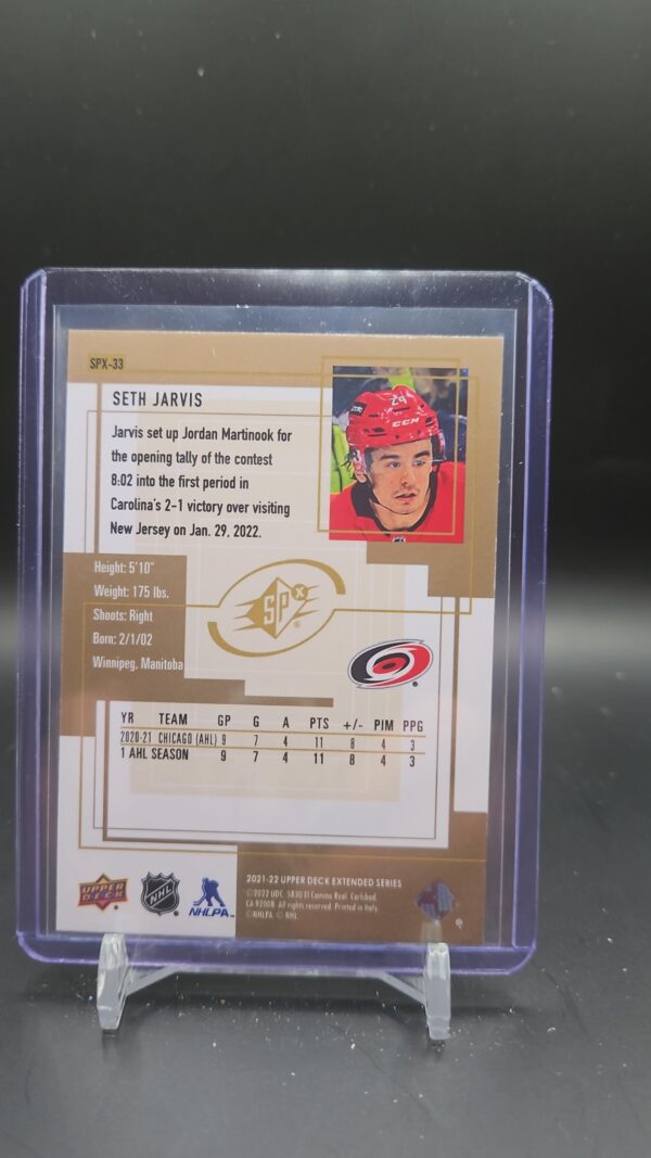 2021-22 Upper Deck Extended Series SETH JARVIS #SPX-33 Hurricanes - Image 2