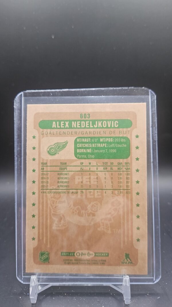 2021-22 UD Series 2 O-Pee-Chee Update Retro #603 Alex Nedeljkovic - Image 2