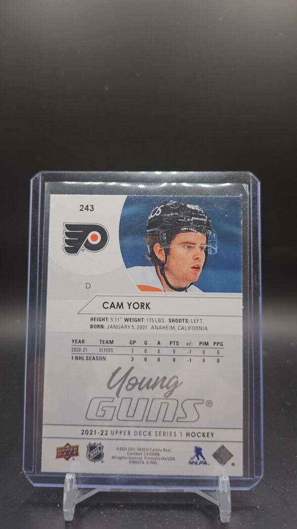 2021-22 Upper Deck Cam York Young Guns series1 #243 - Image 2