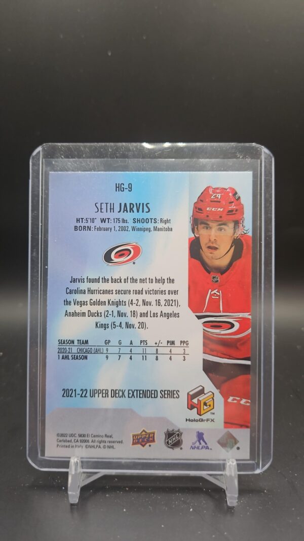 2021-22 Upper Deck Extended Series SETH JARVIS Holo GrFX - Image 2
