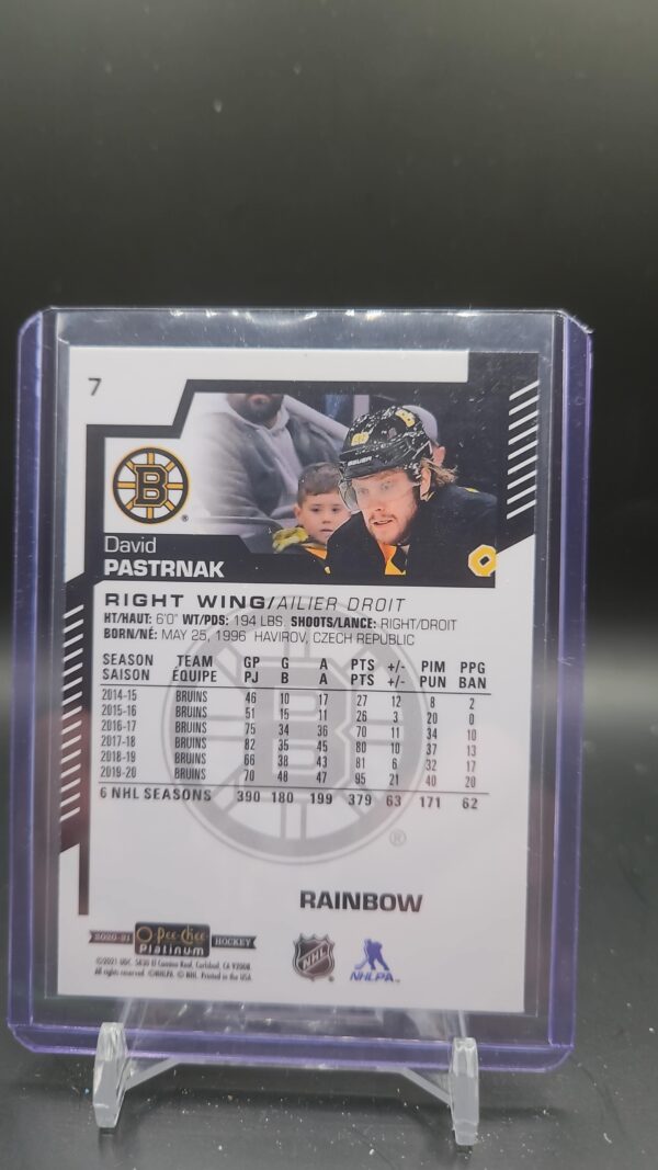 2020-21 O-Pee-Chee Platinum Rainbow #7 David Pastrnak Boston - Image 2