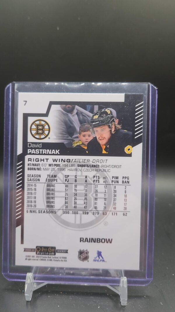 2020-21 O-Pee-Chee Platinum Rainbow #7 David Pastrnak Boston - Image 2