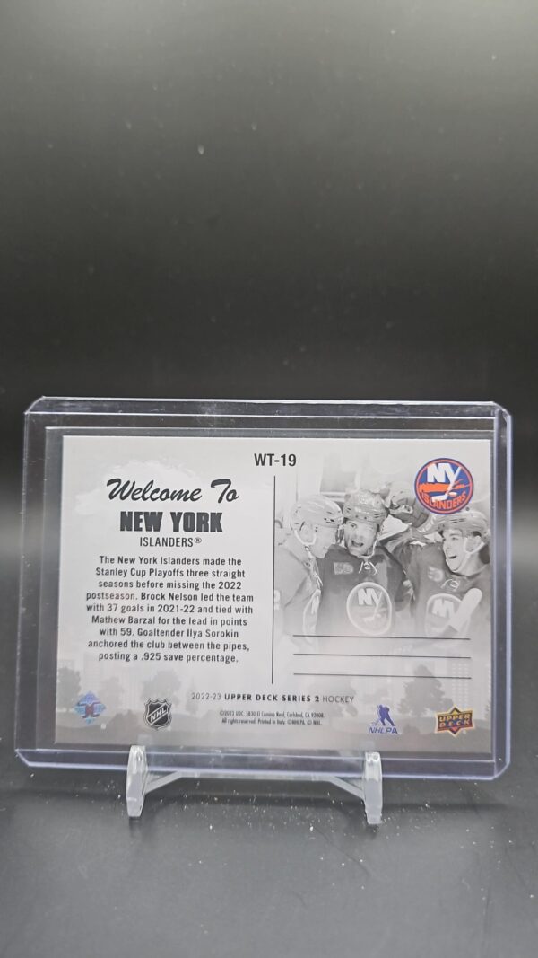 2022-23 Upper Deck Welcome To New York Islanders #WT-19 - Image 2