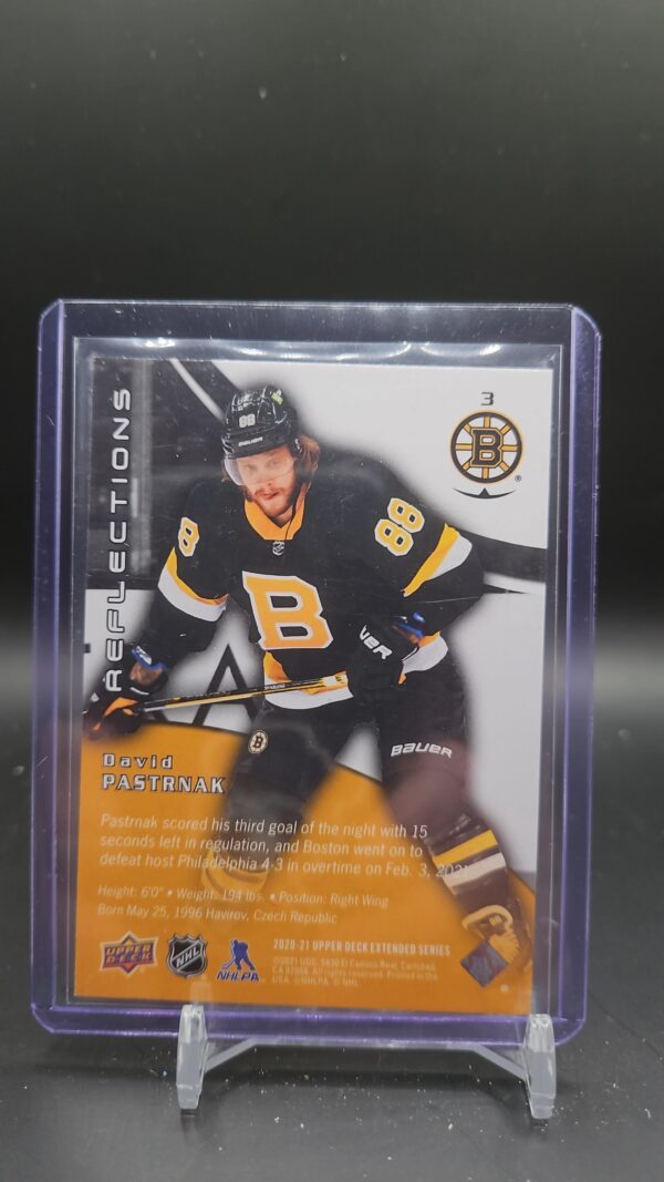 2020-21 Upper Deck Extended Series Reflections David Pastrnak #3 Boston Bruins - Image 2