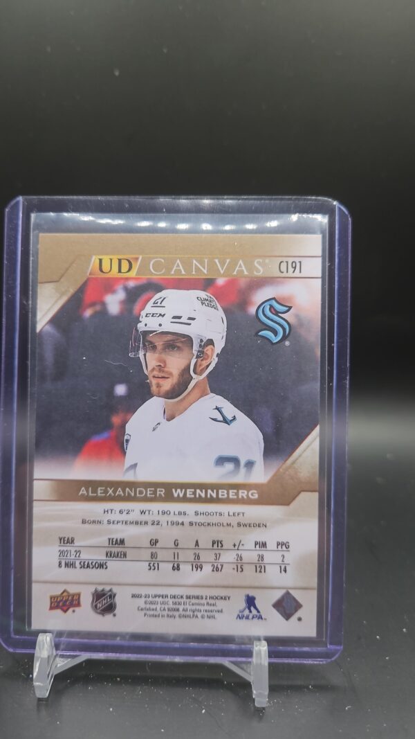 2022-23 Upper Deck UD Canvas ALEXANDER WENNBERG #C191 Seattle Kraken - Image 2