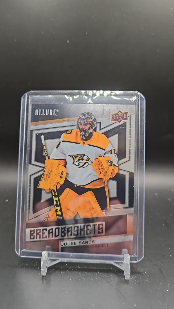 Juuse Saros 2021-22 Upper Deck Allure Breadbaskets #BB-14 NHL Card Nashville