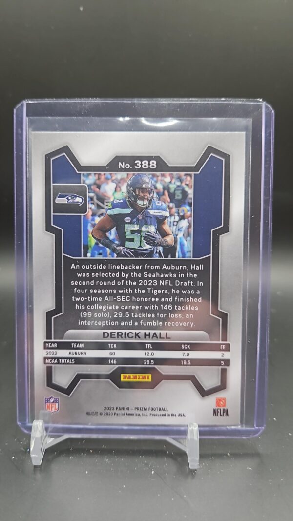 2023 Panini Prizm Football Derick Hall RC Silver Seahwaks #388 - Image 2