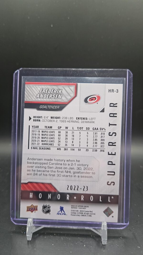 2022-23 Upper Deck Superstar #HR3 Frederick Anderson Hurricanes - Image 2