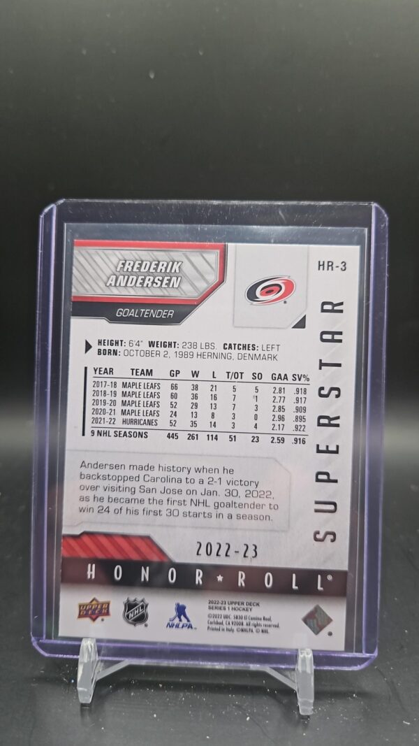 2022-23 Upper Deck Superstar #HR3 Frederick Anderson Hurricanes - Image 2