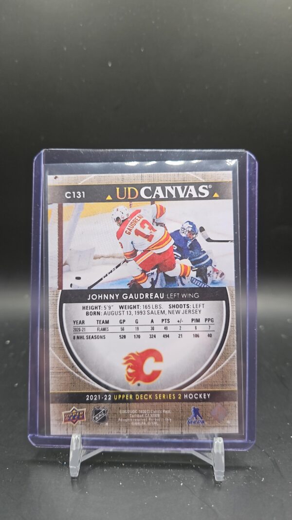 2021-22 Upper Deck Series 2 UD Canvas #C131 Johnny Gaudreau Calgary Flames - Image 2