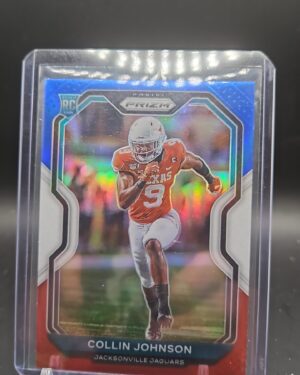 2020 Panini Prizm Red White & Blue Holo #353 Collin Johnson Jaguars Texas RC