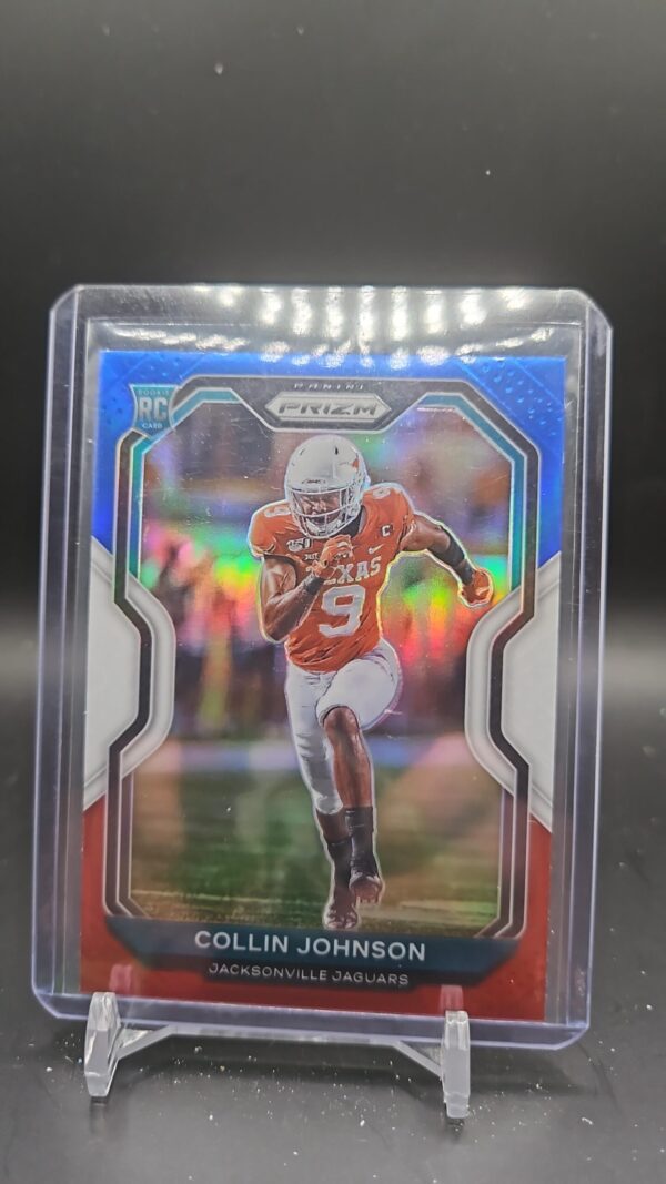 2020 Panini Prizm Red White & Blue Holo #353 Collin Johnson Jaguars Texas RC