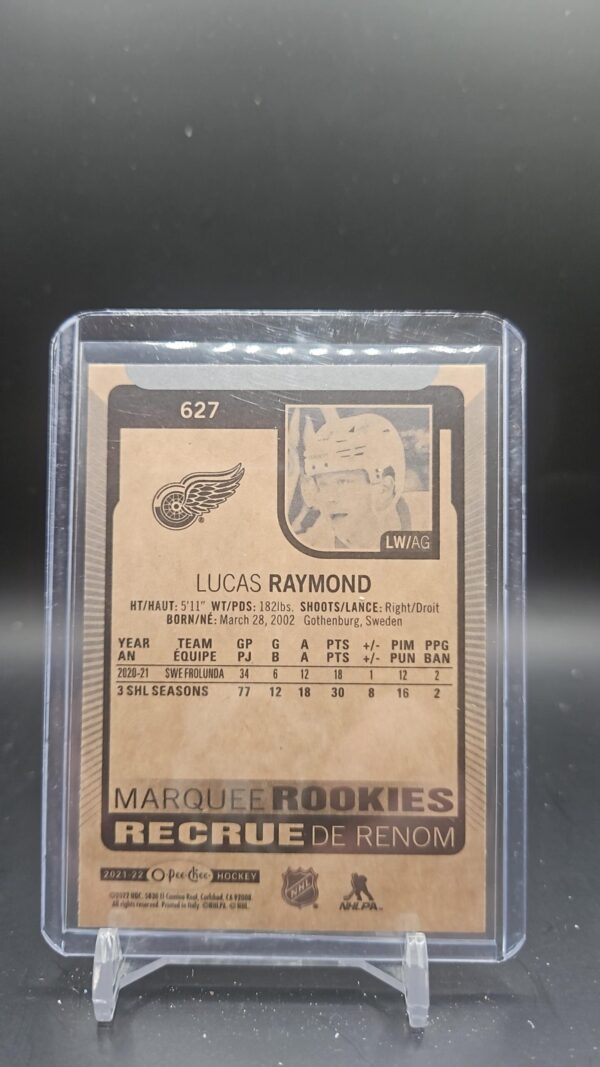 2021-22 Upper Deck O-Pee-Chee Update #627 Marquee Rookie RC Lucas Raymond - Image 2