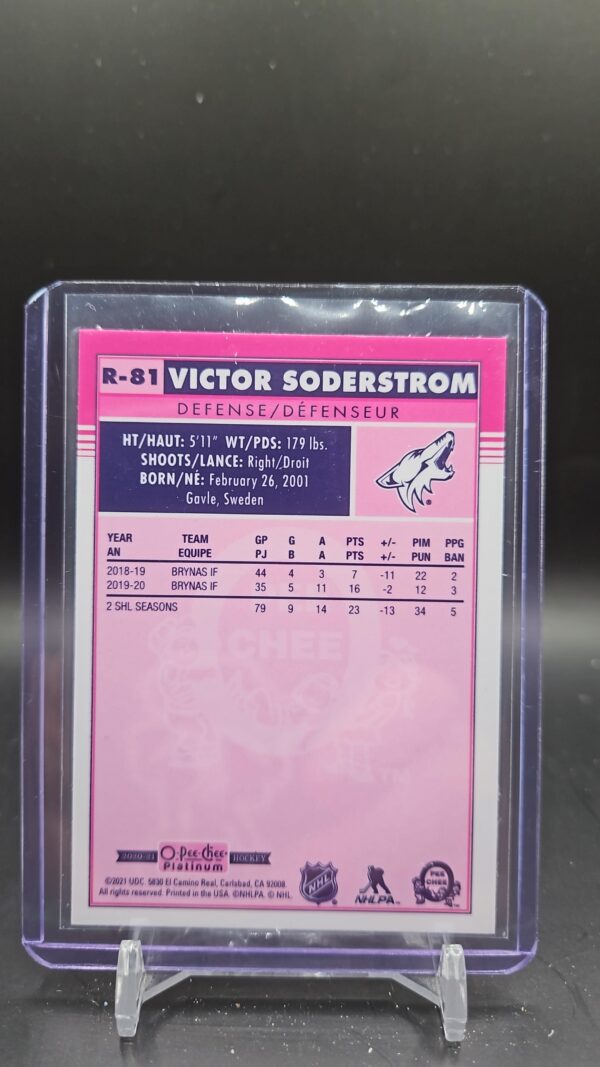 2020-21 O-Pee-Chee Platinum Retro Victor Soderstrom RC #R-81 - Image 2