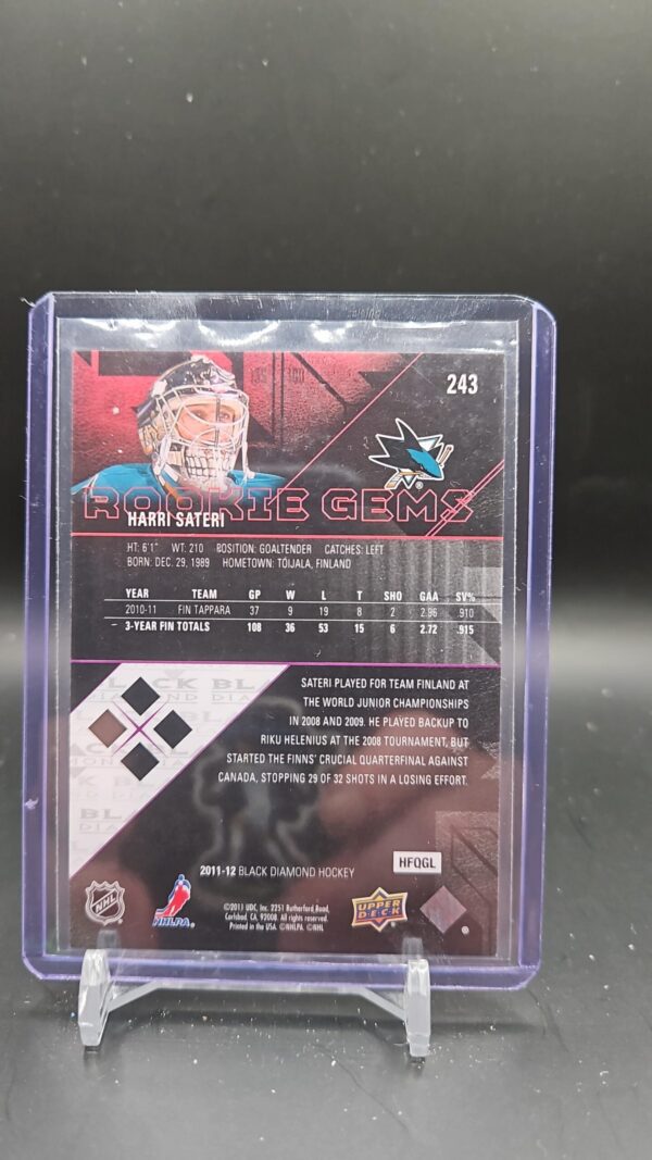 2011-12 Upper Deck Black Diamond Rookie Gems Harri Sateri #243 - Image 2