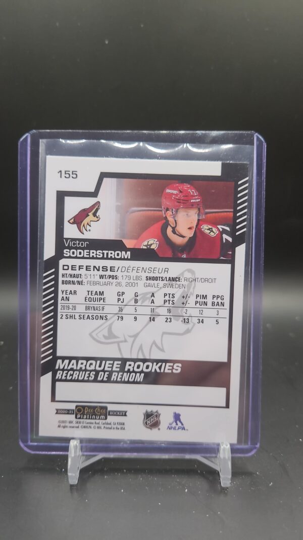 2020-21 O-Pee-Chee Platinum Marquee Rookies 155 Victor Soderstrom - Image 2