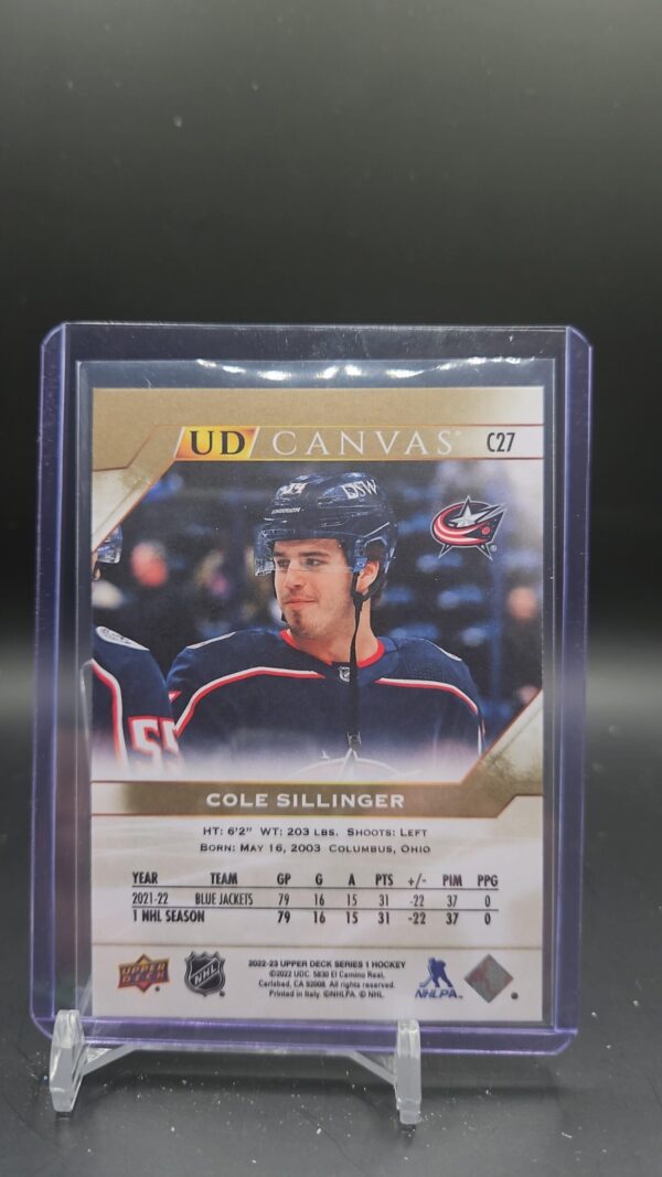2022-23 Upper Deck Series 1 Hockey UD Canvas #C27 Cole Sillinger - Image 2