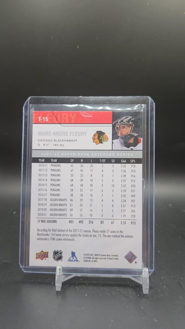 2021-22 Upper Deck 2006-07 Retro Marc-Andre Fleury #T-15 - Image 2