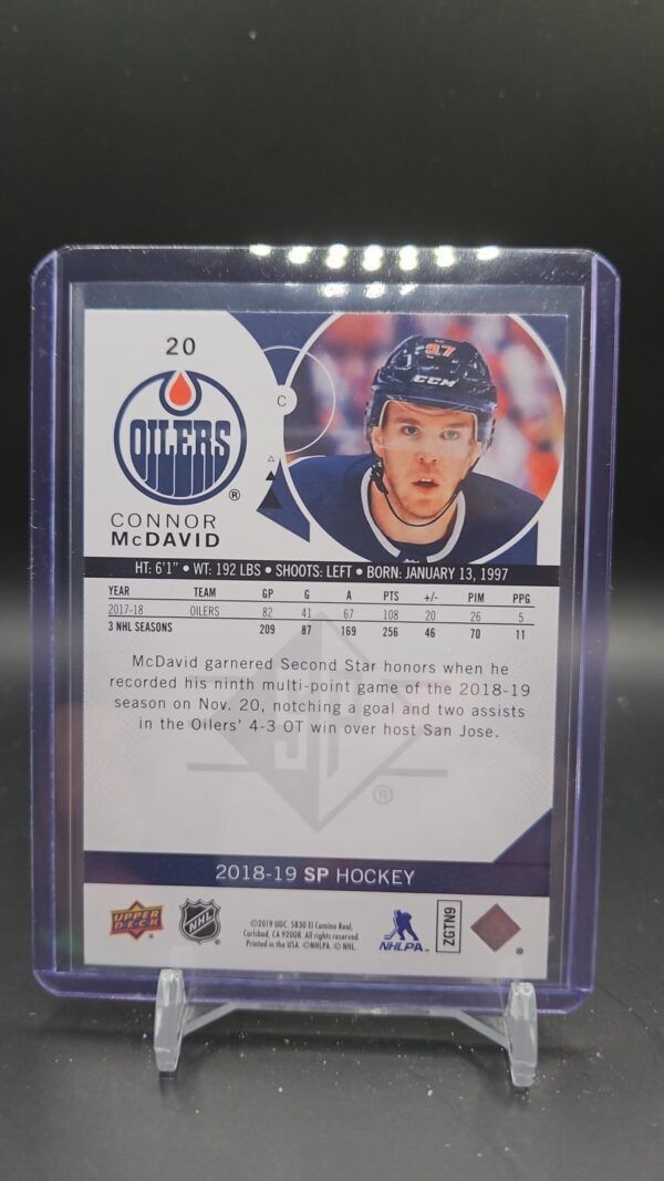 20-21 SP BLUE PARALLEL EDMONTON OILERS CONNOR MCDAVID #90 - Image 2