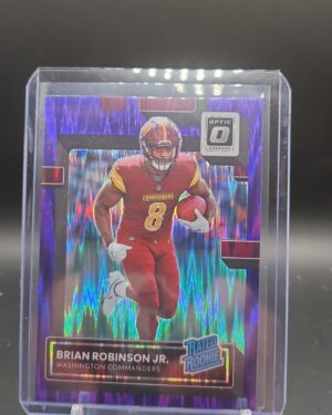Brian Robinson Jr. RC 2022 Panini Optic Rated Rookie Purple Shock Prizm #227