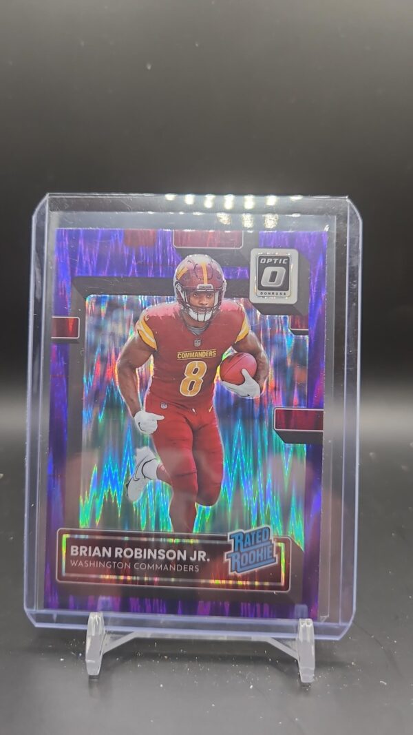 Brian Robinson Jr. RC 2022 Panini Optic Rated Rookie Purple Shock Prizm #227