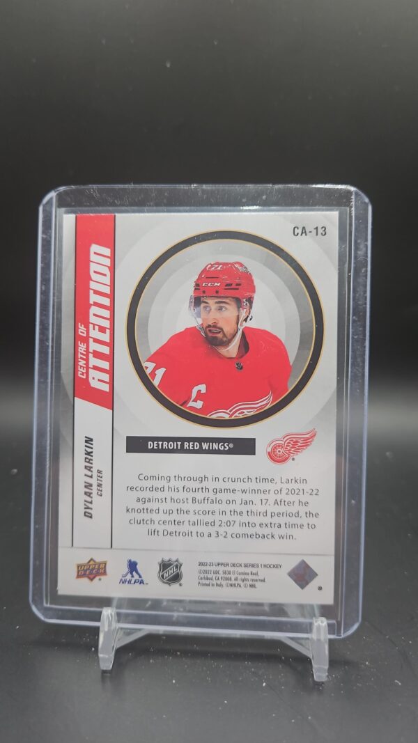 Dylan Larkin 2022-23 Upper Deck Series 1 Center Of AttentionCA-13 - Image 2