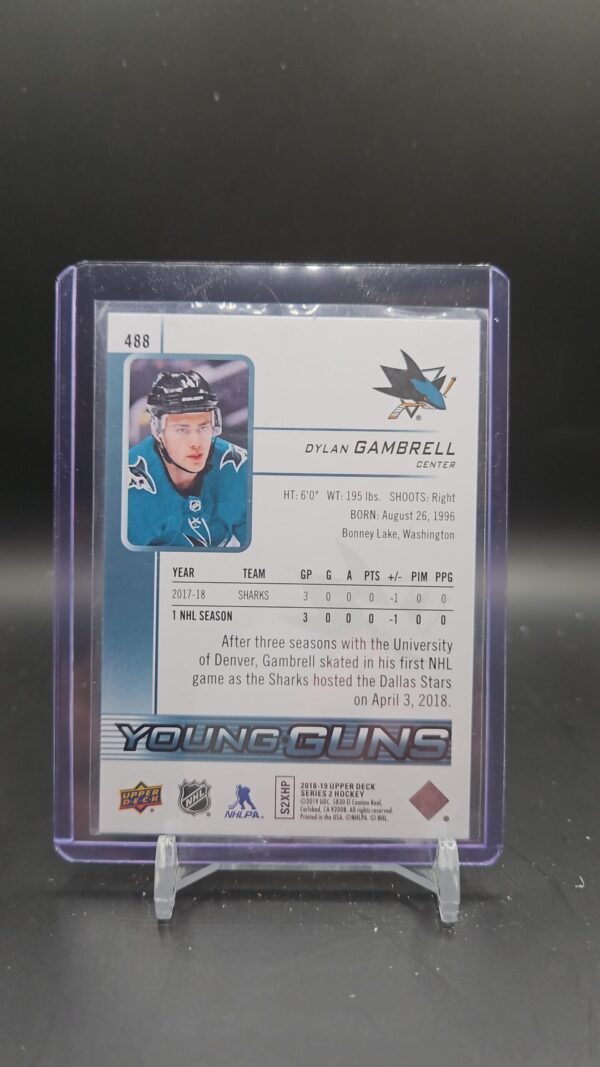 2018-19 Upper Deck Young Guns Dylan Gambrell #488 - Image 2