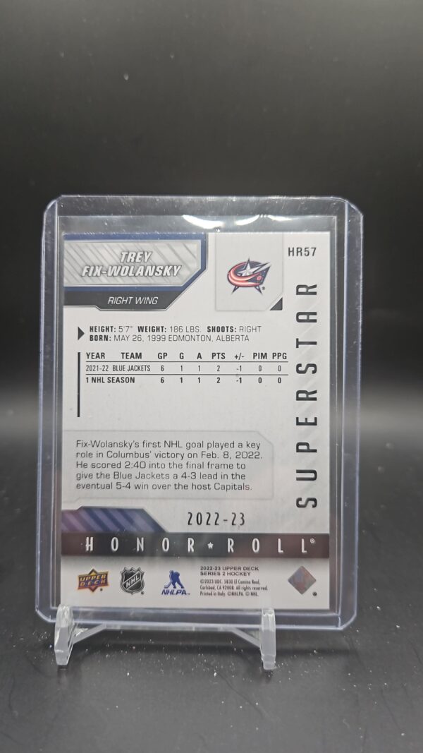 Trey Fix-wolansky 2022-23 upper deck series 2 superstar honor roll #hr57 - Image 2