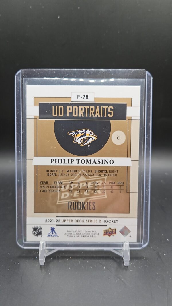 2021-22 Upper Deck UD Portraits Philip Tomasino Rookie#P-78 - Image 2