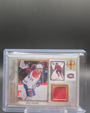 Nick Suzuki 2021-22 UD Ultimate Collection Display Jersey #UD-NS, Montreal Canadiens, relic card, NHL, memorabilia.
