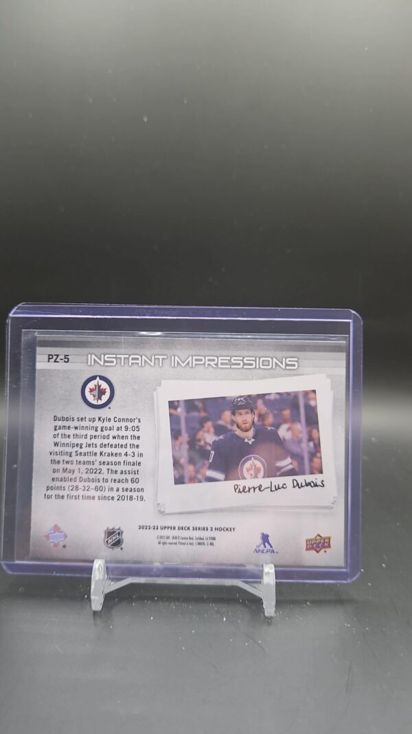 2022-23 Upper Deck Series 2 INSTANT IMPRESSIONS Pierre-Luc Dubois #PZ-5 - Image 2