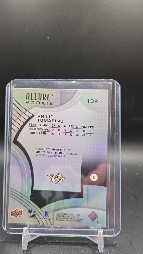 Philip Tomasino Nashville Predators 2021-22 Upper Deck Allure Rookie #132 - Image 2