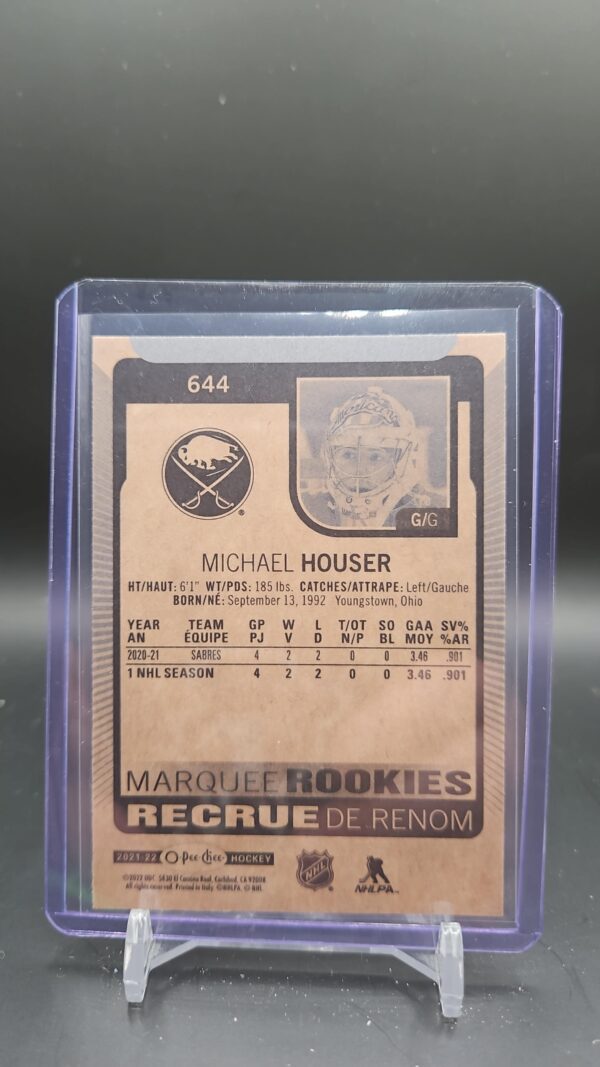 2021-22 O-Pee-Chee #644 Michael Houser RC - Image 2