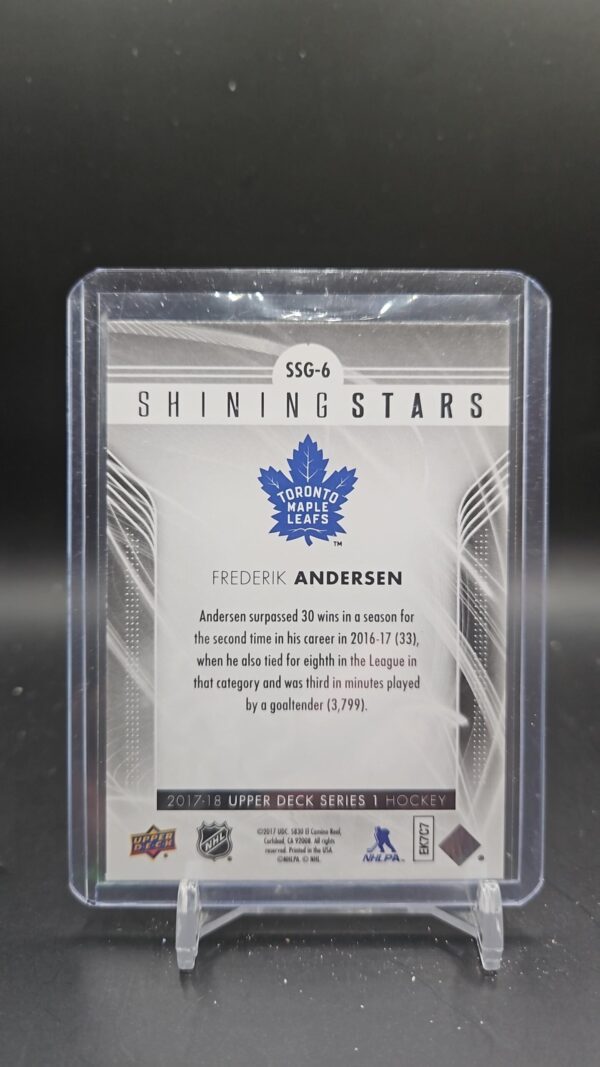 2017-18 Upper Deck Shining Stars - Red Frederik Andersen #SSG-6 - Image 2