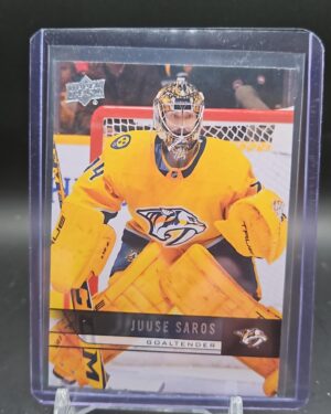 Juuse Saros 2021-22 Upper Deck Extended Tribute T-40 Nashville Predators hockey card