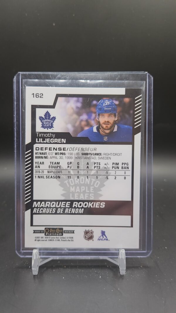 2020-21 Marquee Rookies Timothy Liljegren Rookie Toronto #162 - Image 2