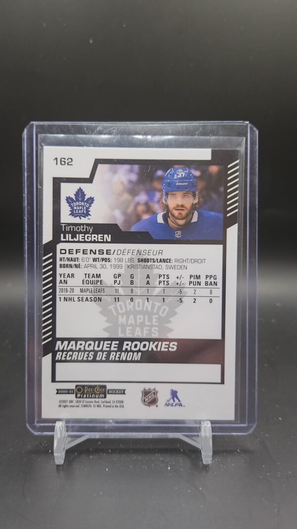 2020-21 Marquee Rookies Timothy Liljegren Rookie Toronto #162 - Image 2