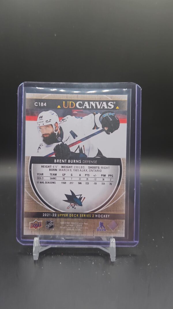 2021-22 Upper Deck UD Canvas Brent Burns San Jose Sharks #C184 - Image 2