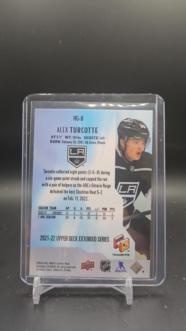 2021-22 Upper Deck Extended Series HOLO GrFx RC Alex Turcotte #HG-8 - Image 2