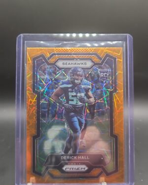 2023 Panini Prizm Derick Hall Orange Lazer RC #388 Seahawks