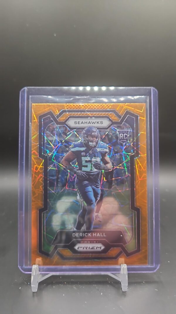 2023 Panini Prizm Derick Hall Orange Lazer RC #388 Seahawks