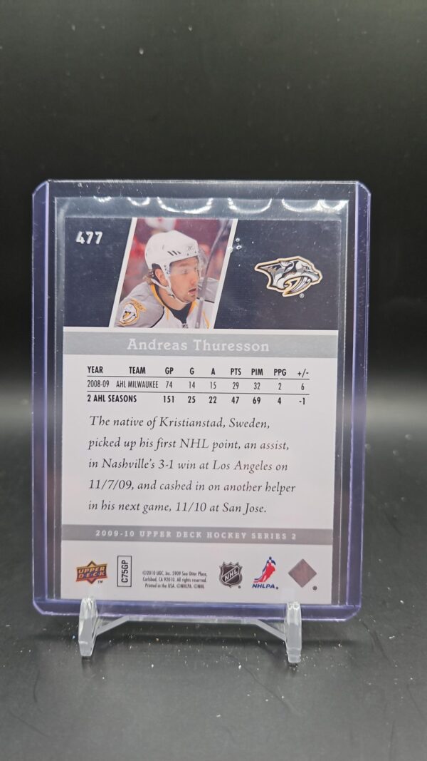2009-10 Upper Deck Young Guns Rookie #477 Andreas Thuresson - Image 2