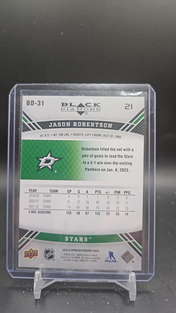 2022-23 Extended Series 2006-07 Black Diamond 3 Retro Star #BD-31 Jason Robertson - Image 2