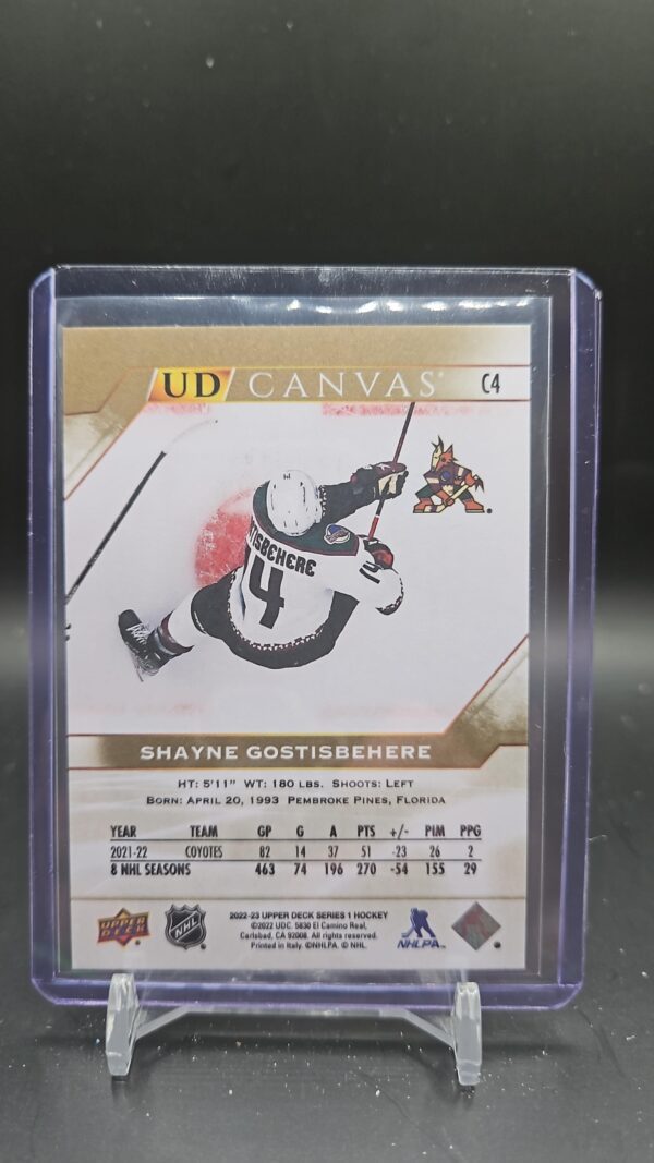 Shayne Gostisbehere 2022-23 UD Series 1 Canvas #C4 Arizona - Image 2