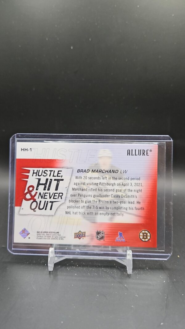 Brad Marchand 2021-22 Upperdeck Allure Hustle, Hit and Never Quit HH-1 - Image 2