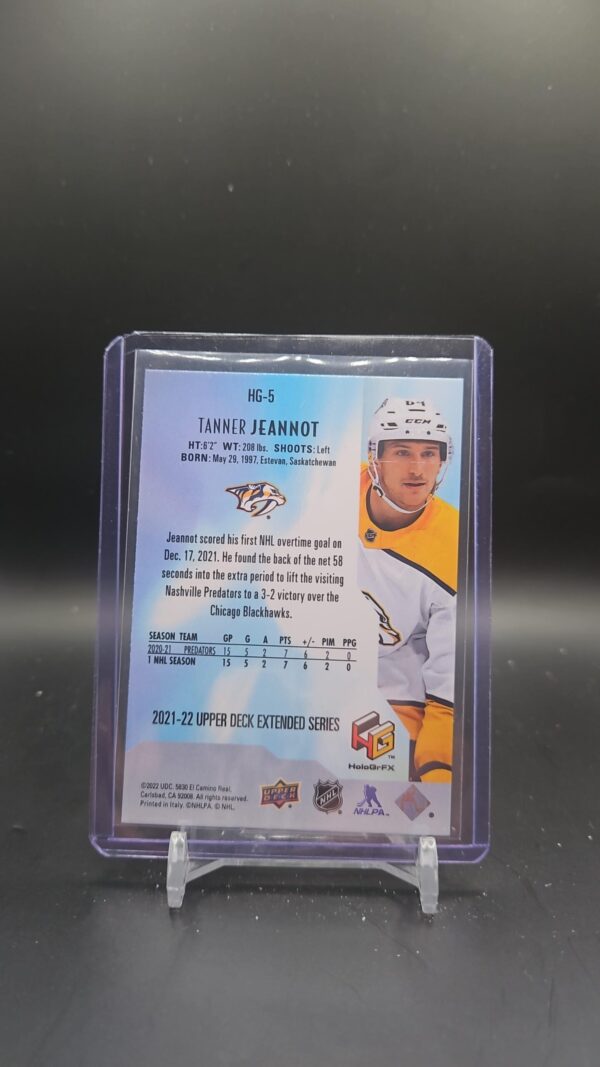 2021-22 Upper Deck Extended HoloGrFX Tanner Jeannot Rookie #HG-5 - Image 2