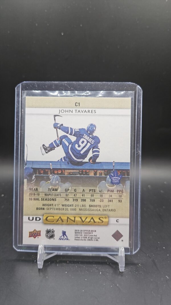 2019-20 Upper Deck UD Canvas JOHN TAVARES #C1 Toronto Maple Leafs - Image 2